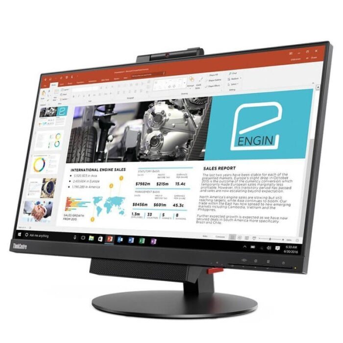 Monitor Lenovo ThinkCentre TIO24, Full HD (1920 x 1080) 24'' inch, DisplayPort, Boxe/Webcam, Refurbished - imagine 1