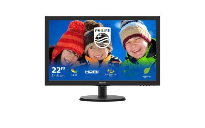 Monitor LED Philips 223V5LHSB2 21.5'' inch, Full HD, Negru, Refurbished - imagine 1